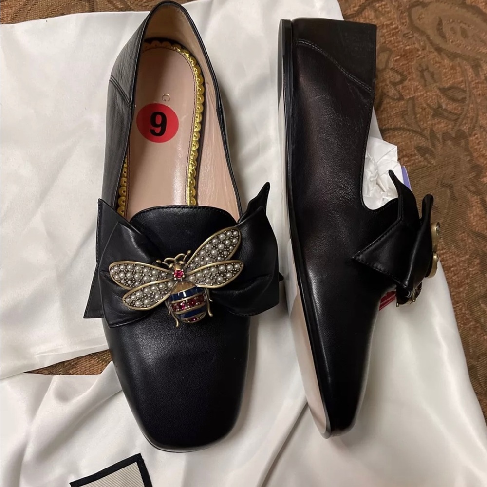 Gucci Queen Margaret Calfskin Leather Woman’s Loafer Sz 36.5 Black NIB 505291 - Picture 4 of 11